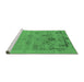 Sideview of Machine Washable Oriental Emerald Green Industrial Area Rugs, wshurb2572emgrn