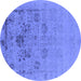 Round Oriental Blue Industrial Rug, urb2572blu