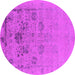 Round Oriental Pink Industrial Rug, urb2572pnk