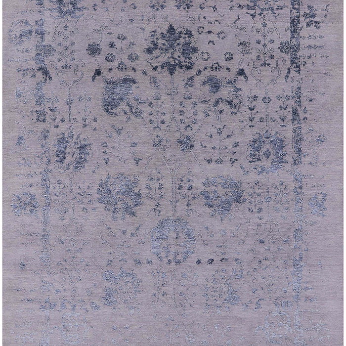 Machine Washable Industrial Modern Slate Blue Grey Blue Rug, wshurb2572