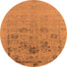 Round Oriental Orange Industrial Rug, urb2572org