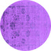 Round Oriental Purple Industrial Rug, urb2572pur