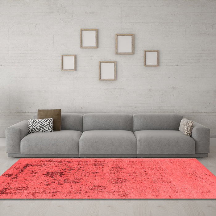Industrial Red Washable Rugs