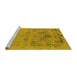 Sideview of Machine Washable Oriental Yellow Industrial Rug, wshurb2572yw