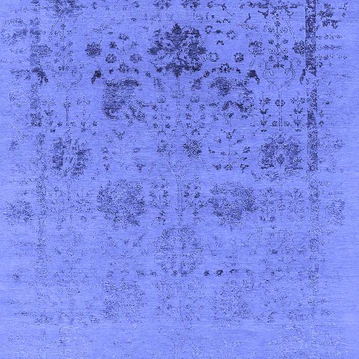 Machine Washable Oriental Blue Industrial Rug, wshurb2572blu