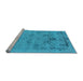 Sideview of Machine Washable Oriental Light Blue Industrial Rug, wshurb2572lblu