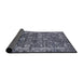 Sideview of Mid-Century Modern Charcoal Blue Oriental Rug, urb2573