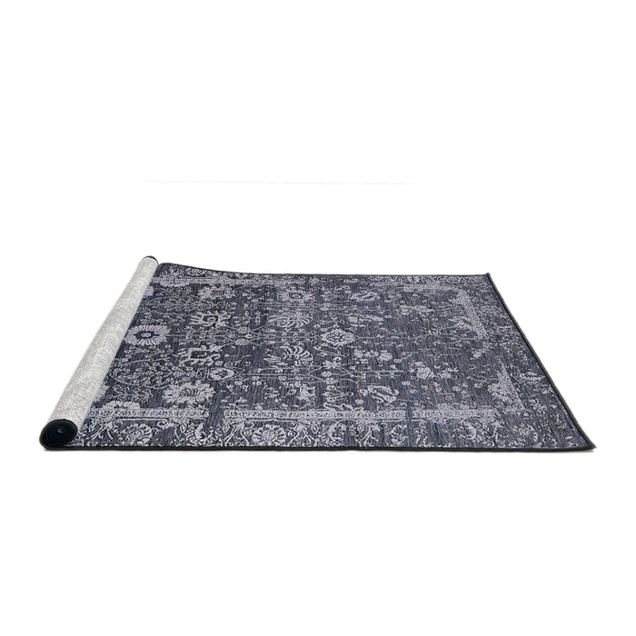 Sideview of Machine Washable Industrial Modern Charcoal Blue Rug, wshurb2573