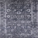 Square Mid-Century Modern Charcoal Blue Oriental Rug, urb2573