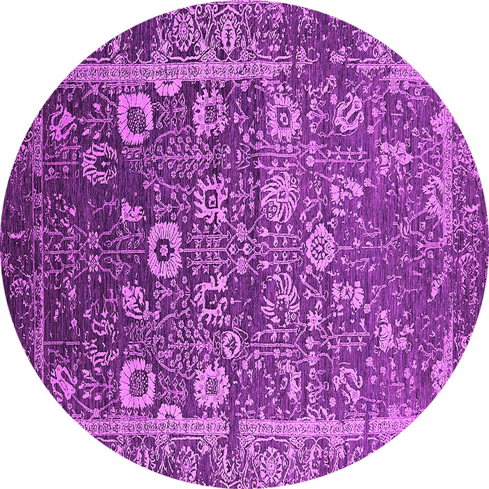 Round Oriental Pink Industrial Rug, urb2573pnk