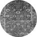 Round Oriental Gray Industrial Rug, urb2573gry