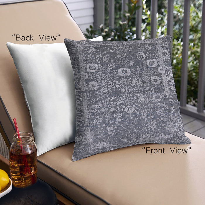 Front View of Mid-Century Modern Urban Square Charcoal Blue Throw Pillow, 18 inch by 18 inch, pwurb2573