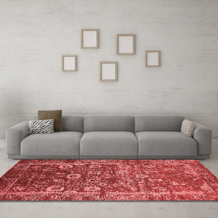 Industrial Red Washable Rugs