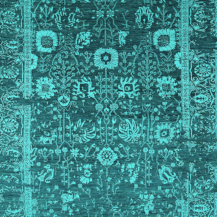 Machine Washable Oriental Turquoise Industrial Area Rugs, wshurb2573turq