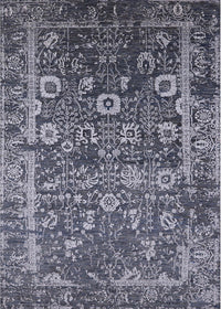 Machine Washable Industrial Modern Charcoal Blue Rug, wshurb2573