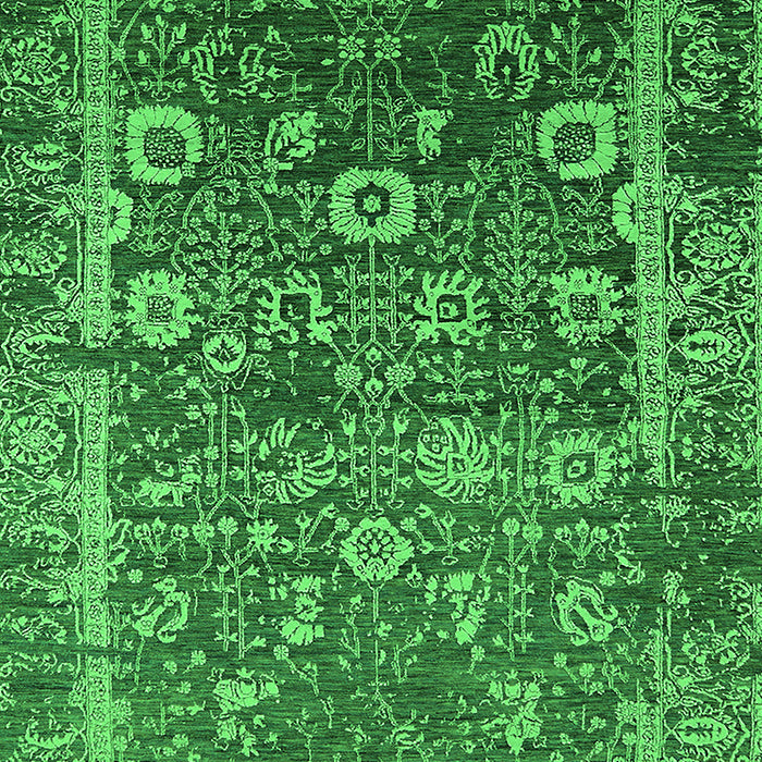 Machine Washable Oriental Green Industrial Area Rugs, wshurb2573grn