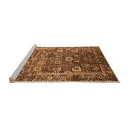 Sideview of Machine Washable Oriental Orange Industrial Area Rugs, wshurb2573org