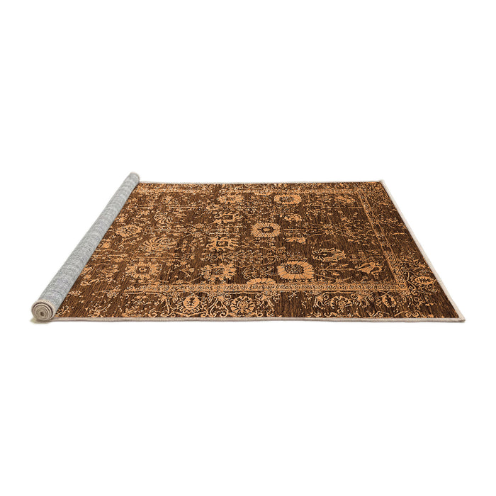 Sideview of Machine Washable Oriental Orange Industrial Area Rugs, wshurb2573org