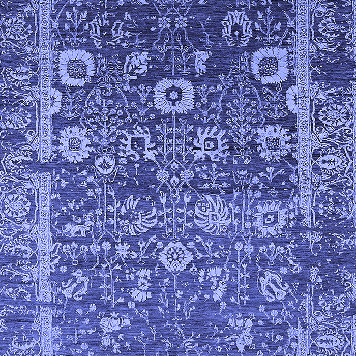Machine Washable Oriental Blue Industrial Rug, wshurb2573blu