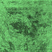 Square Machine Washable Oriental Emerald Green Industrial Area Rugs, wshurb2574emgrn