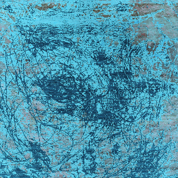 Square Oriental Light Blue Industrial Rug, urb2574lblu