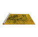 Sideview of Machine Washable Oriental Yellow Industrial Rug, wshurb2574yw