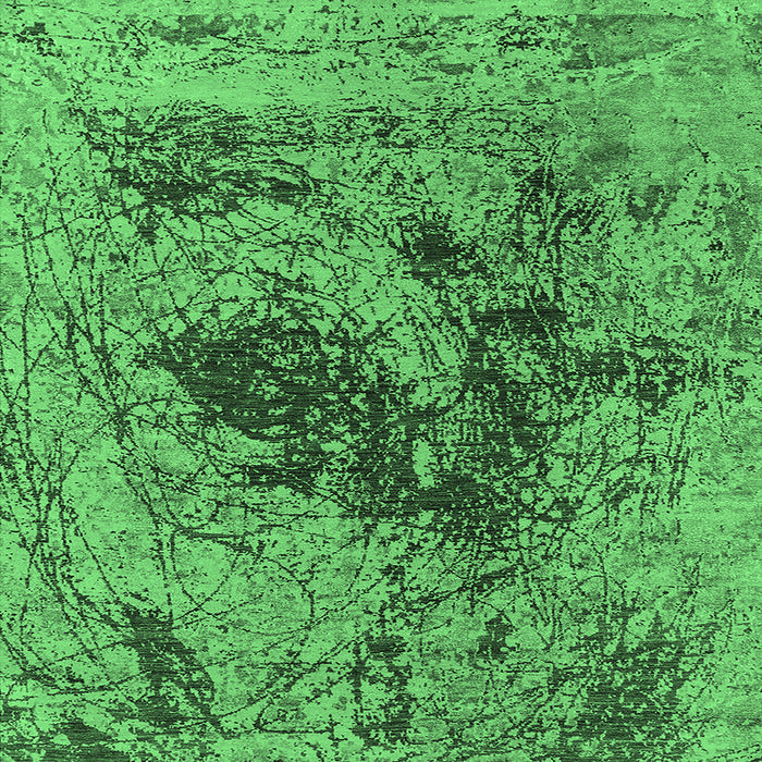 Square Oriental Emerald Green Industrial Rug, urb2574emgrn