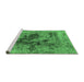 Sideview of Machine Washable Oriental Emerald Green Industrial Area Rugs, wshurb2574emgrn