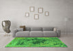 Machine Washable Oriental Green Industrial Area Rugs in a Living Room,, wshurb2574grn