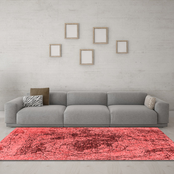 Industrial Red Washable Rugs