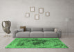 Machine Washable Oriental Emerald Green Industrial Area Rugs in a Living Room,, wshurb2574emgrn