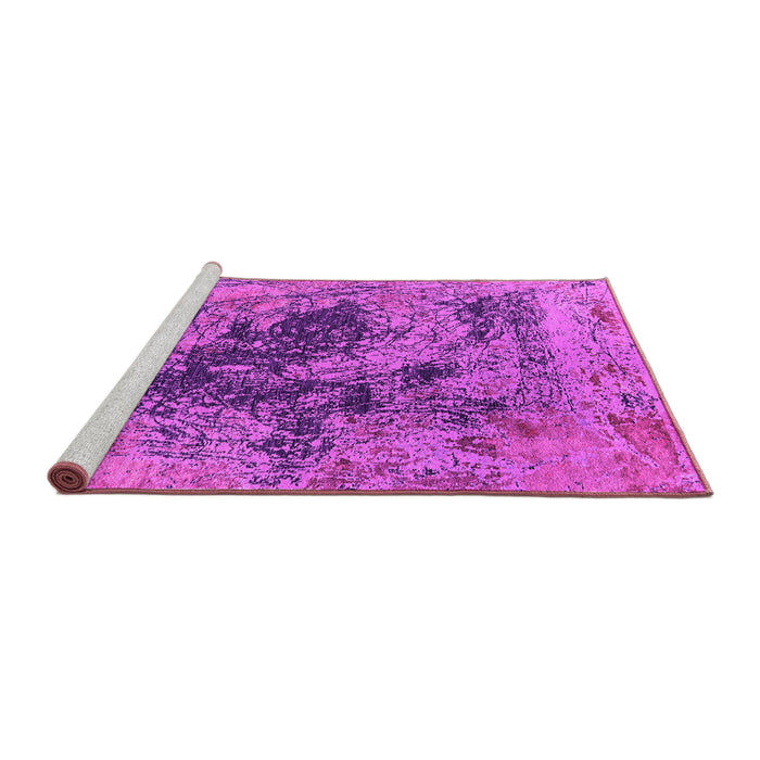 Sideview of Machine Washable Oriental Pink Industrial Rug, wshurb2574pnk
