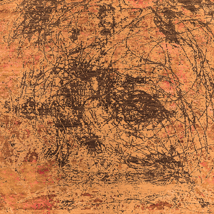 Square Oriental Orange Industrial Rug, urb2574org