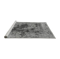 Sideview of Machine Washable Oriental Gray Industrial Rug, wshurb2574gry