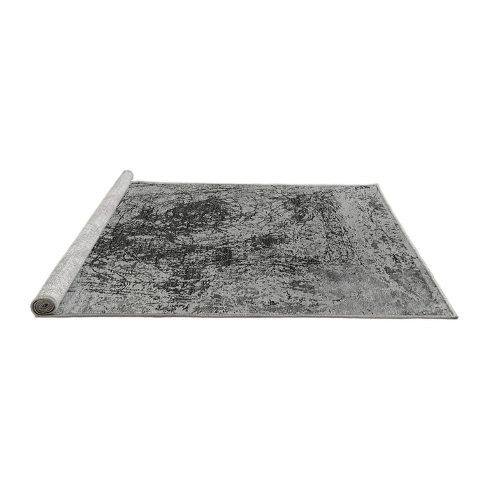 Sideview of Machine Washable Oriental Gray Industrial Rug, wshurb2574gry