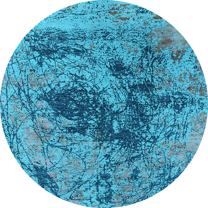 Round Oriental Light Blue Industrial Rug, urb2574lblu