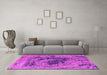 Machine Washable Oriental Pink Industrial Rug in a Living Room, wshurb2574pnk