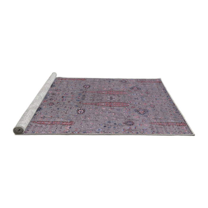 Sideview of Machine Washable Industrial Modern Mauve Taupe Purple Rug, wshurb2575
