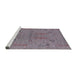 Sideview of Machine Washable Industrial Modern Mauve Taupe Purple Rug, wshurb2575