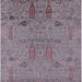 Square Mid-Century Modern Mauve Taupe Purple Oriental Rug, urb2575