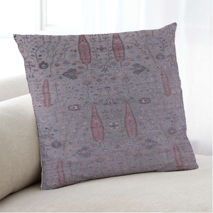 Lifestyle Image of Mid-Century Modern Urban Square Mauve Taupe Purple Throw Pillow, 18 inch by 18 inch, pwurb2575