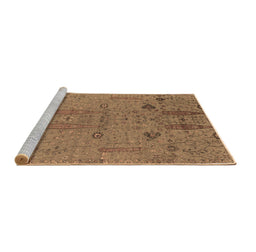 Sideview of Machine Washable Oriental Brown Industrial Rug, wshurb2575brn