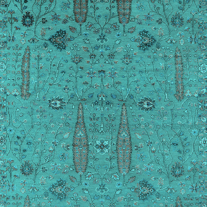 Machine Washable Oriental Turquoise Industrial Area Rugs, wshurb2575turq