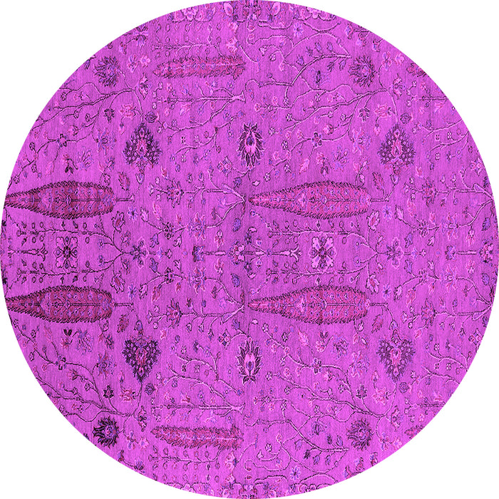 Round Machine Washable Oriental Pink Industrial Rug, wshurb2575pnk
