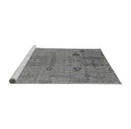 Sideview of Machine Washable Oriental Gray Industrial Rug, wshurb2575gry