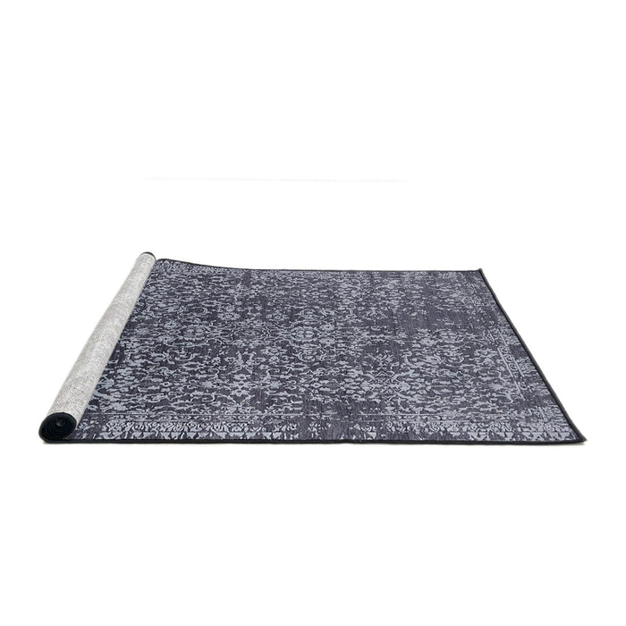 Sideview of Machine Washable Industrial Modern Charcoal Blue Rug, wshurb2576