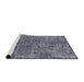 Sideview of Machine Washable Industrial Modern Charcoal Blue Rug, wshurb2576