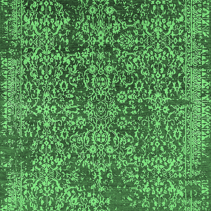 Machine Washable Oriental Emerald Green Industrial Area Rugs, wshurb2576emgrn