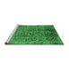 Sideview of Machine Washable Oriental Green Industrial Area Rugs, wshurb2576grn