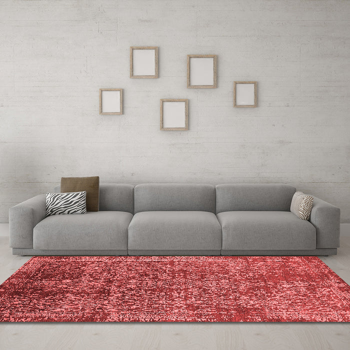Industrial Red Washable Rugs